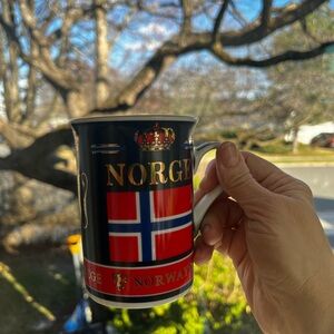 Norge Norway Flag Ceramic Coffee Mug - Black & Red